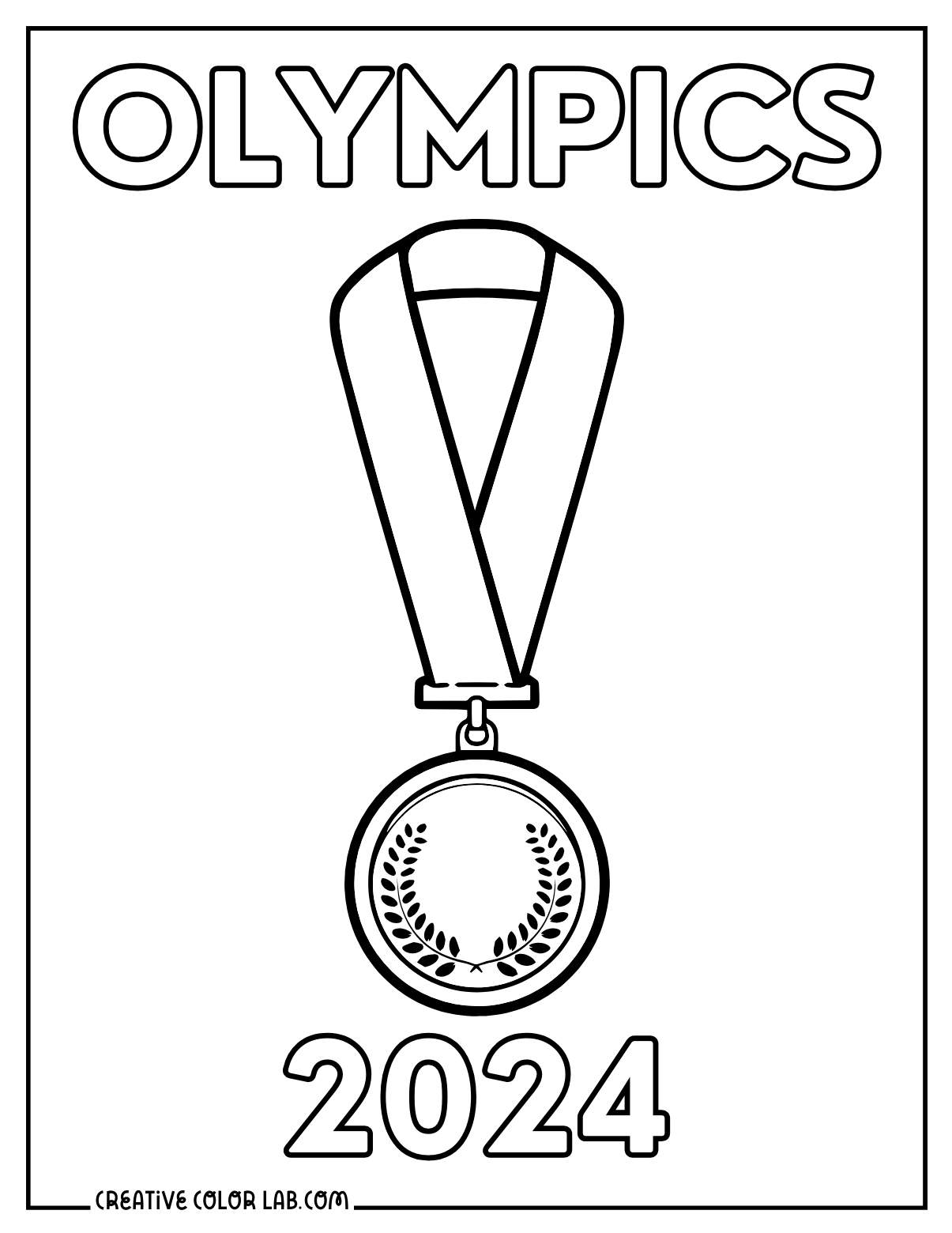 Olympic gold medal coloring page for team USA.