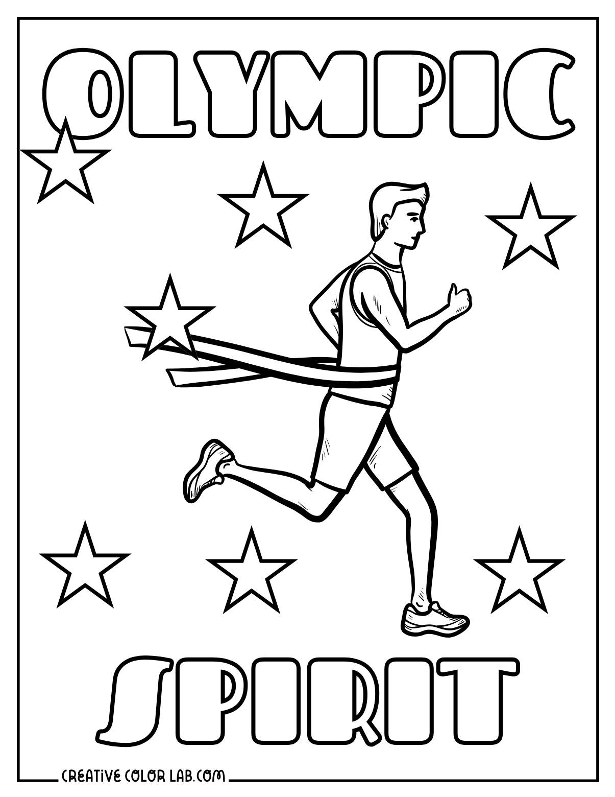 Olympic runner coloring sheet.