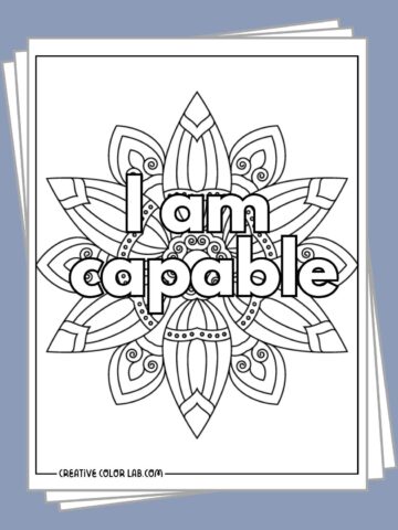 Free printable positive affirmation coloring pages to download.