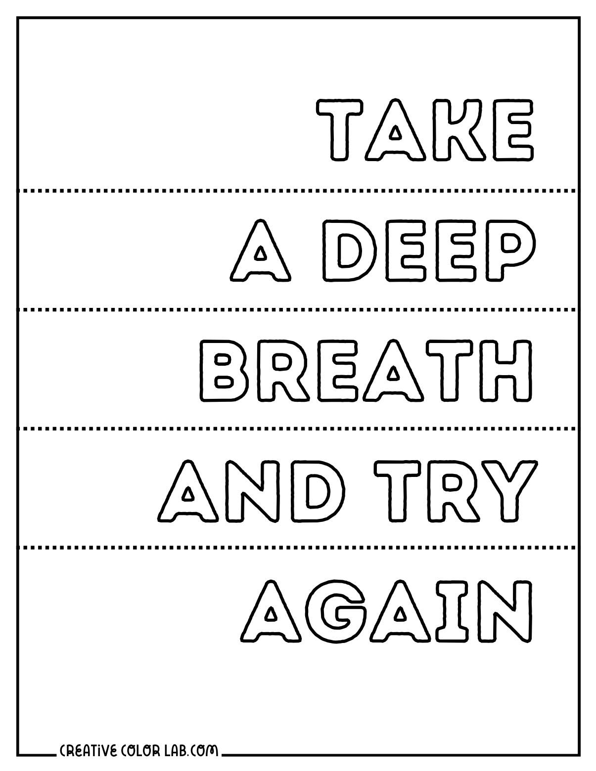 Simple positive mindset coloring page.