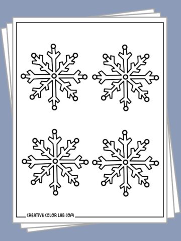 Free printable snowflake coloring pages to download.