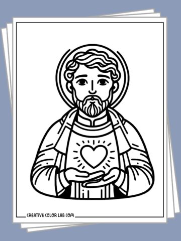 Free printable St. Valentine coloring pages to download.