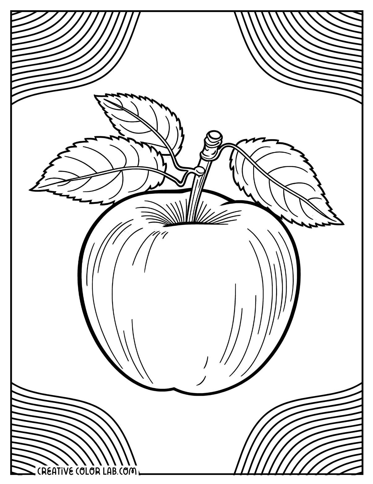 Simple apple outline to color.