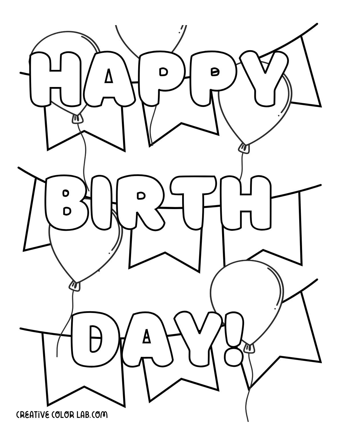 A simple bday card to color.