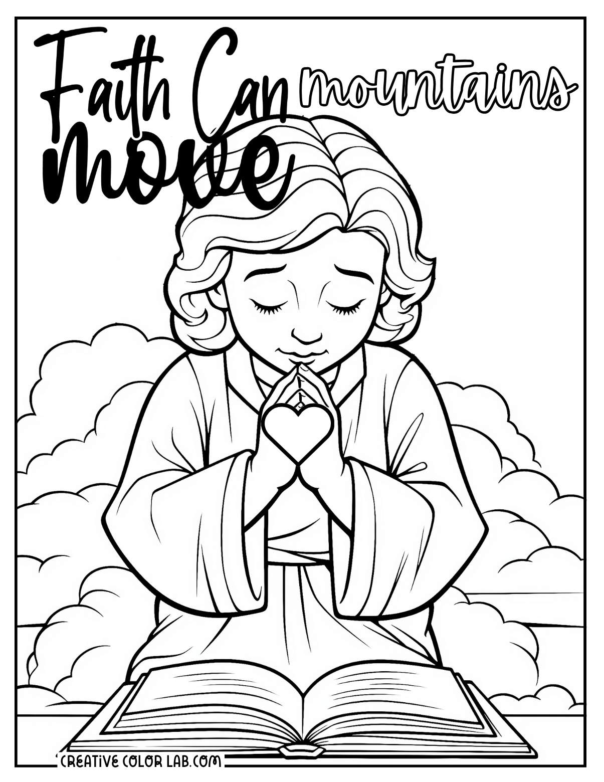 Simple testament line art to color.