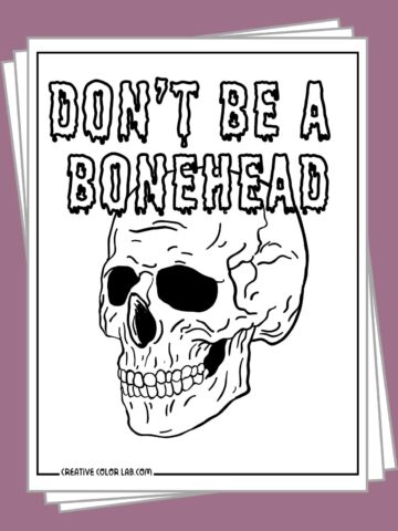 Free skull coloring pages PDF to color.