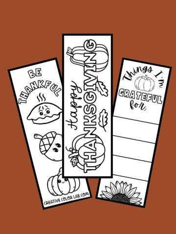 Free printable thanksgiving bookmarks to color.