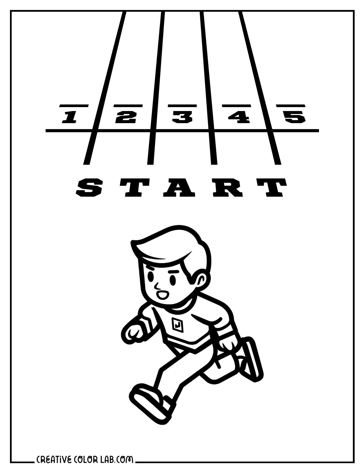 Track and field lego olympic coloring sheet for kids.