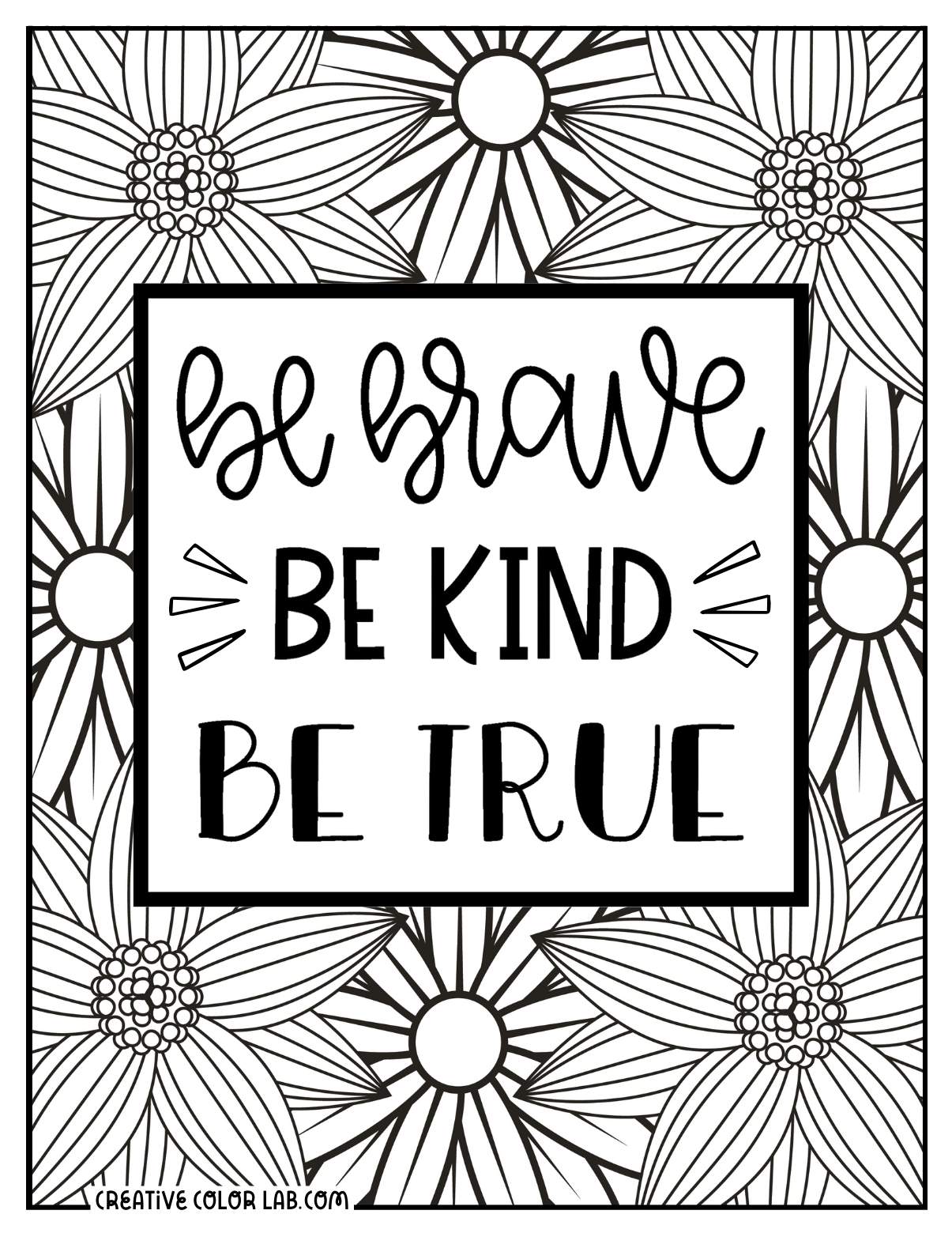 Uplifting messages for adults to color.